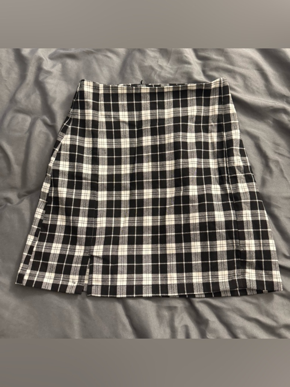 Brandy Melville Black & White Plaid Mini Skirt